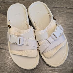 NWOT Teva White Slide Sandals with Buckles
